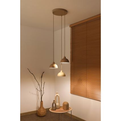 Duolla - Pendelleuchte an Kabel IRONLINE 3xE27/15W/230V béžová