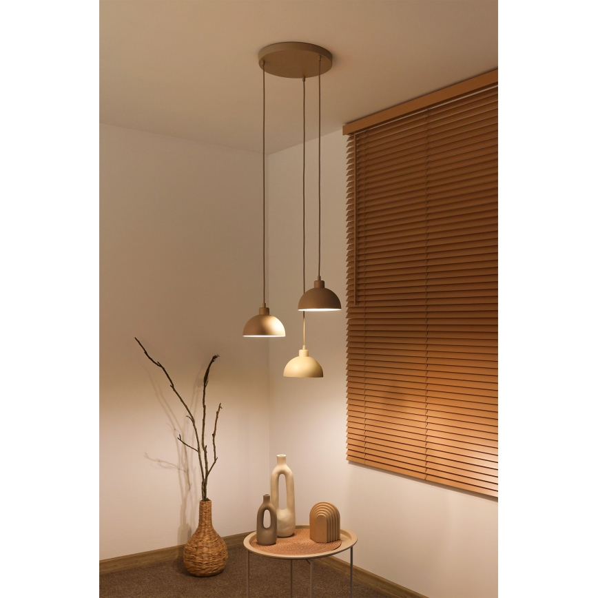 Duolla - Pendelleuchte an Kabel IRONLINE 3xE27/15W/230V béžová