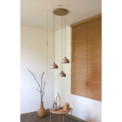Duolla - Pendelleuchte an Kabel IRONLINE 3xE27/15W/230V béžová