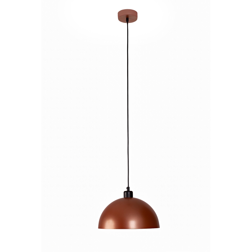 Duolla – Pendelleuchte mit Kabel IRONLINE, 1x E27/15W/230V, Ø 27 cm, Kupfer/Schwarz