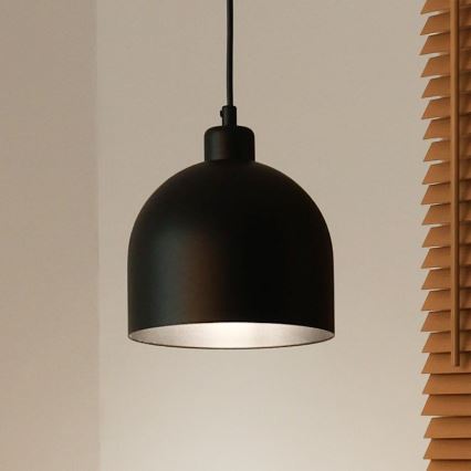 Duolla - Pendelleuchte mit Kabel IRONLINE 1xE27/15W/230V Ø 17 cm schwarz