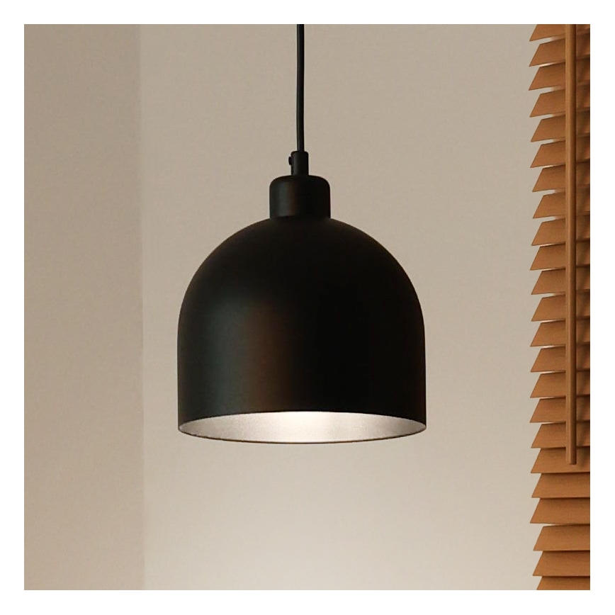 Duolla - Pendelleuchte mit Kabel IRONLINE 1xE27/15W/230V Ø 17 cm schwarz