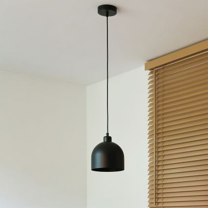 Duolla - Pendelleuchte mit Kabel IRONLINE 1xE27/15W/230V Ø 17 cm schwarz