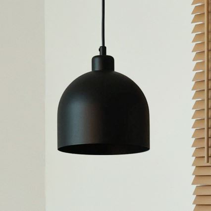 Duolla - Pendelleuchte mit Kabel IRONLINE 1xE27/15W/230V Ø 17 cm schwarz