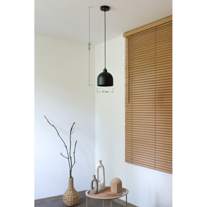 Duolla - Pendelleuchte mit Kabel IRONLINE 1xE27/15W/230V Ø 17 cm schwarz