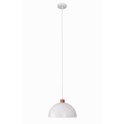 Duolla - Pendelleuchte mit Kabel IRONLINE 1xE27/15W/230V Ø 27 cm weiß/kupfer