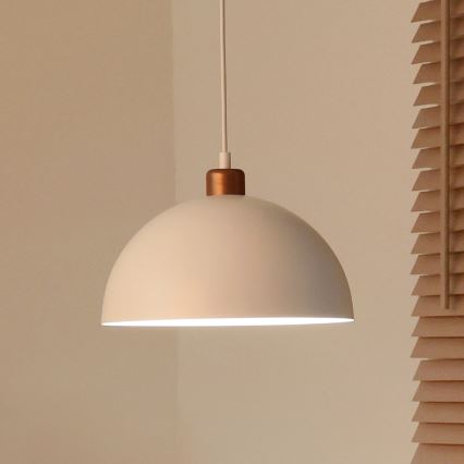 Duolla - Pendelleuchte mit Kabel IRONLINE 1xE27/15W/230V Ø 27 cm weiß/kupfer