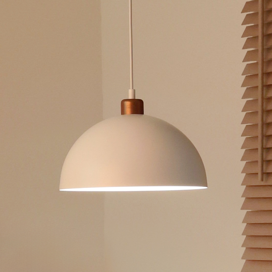 Duolla - Pendelleuchte mit Kabel IRONLINE 1xE27/15W/230V Ø 27 cm weiß/kupfer