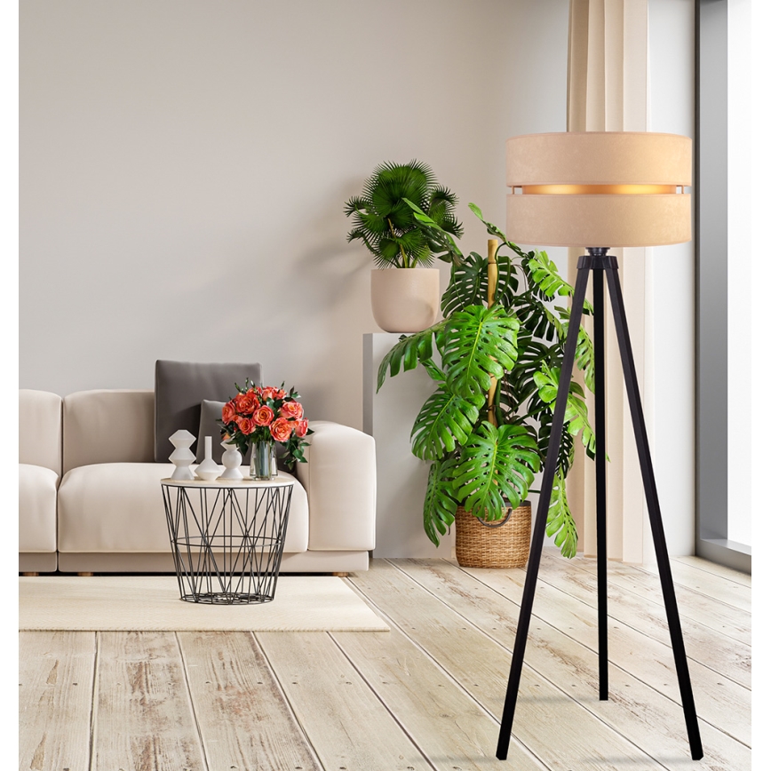 Duolla - Stehleuchte DUO 1xE27/60W/230V d 44 cm beige/Wenge