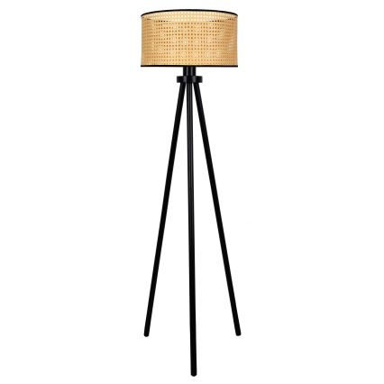 Duolla - Stehleuchte ROLLER 1xE27/15W/230V d 45 cm Rattan/schwarz