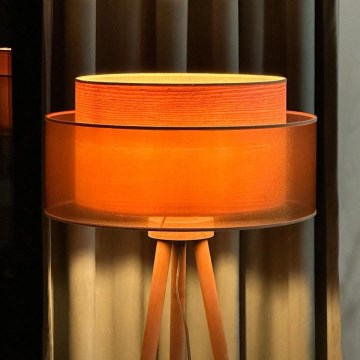 Duolla - Stehleuchte WOOD BOHO 1xE27/15W/230V d 45 cm kupfern/braun/beige
