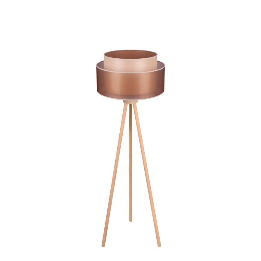 Duolla - Stehleuchte WOOD BOHO 1xE27/15W/230V d 45 cm kupfern/braun/beige