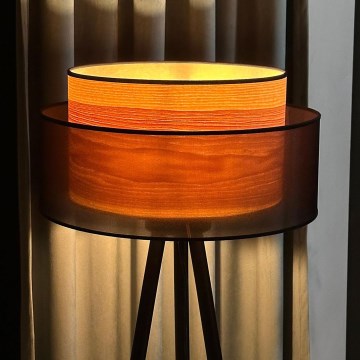 Duolla - Stehleuchte WOOD BOHO 1xE27/15W/230V d 45 cm schwarz/beige