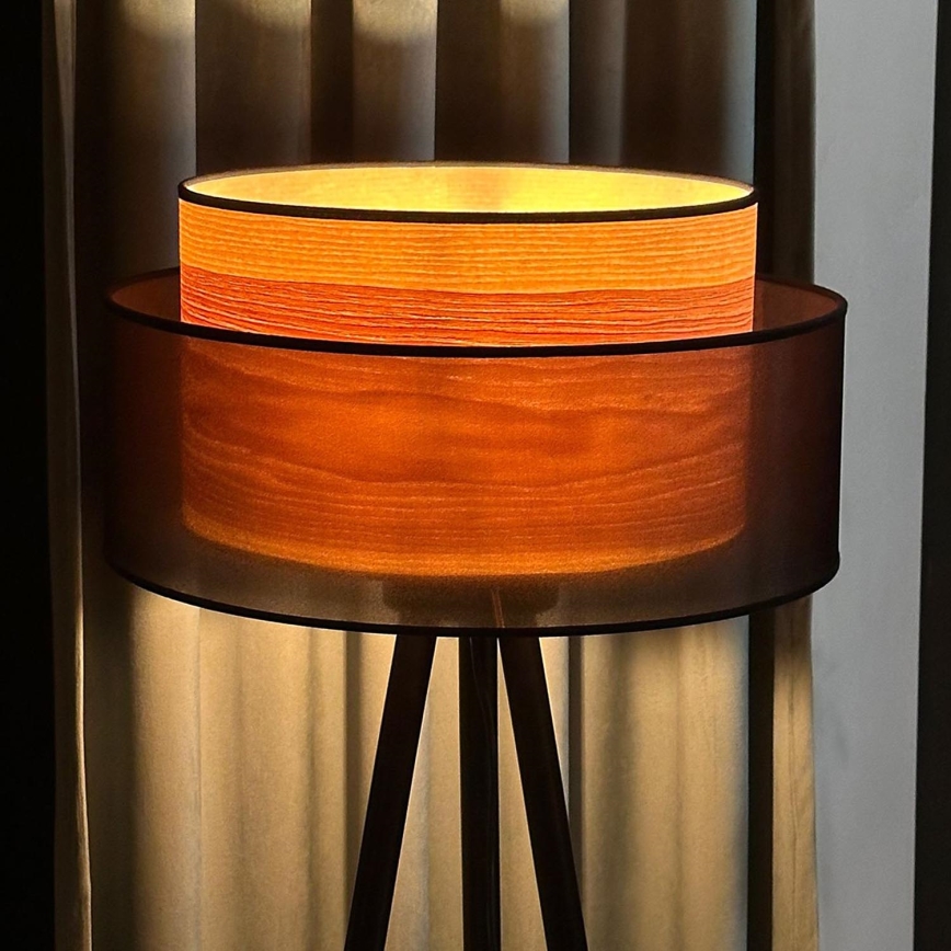 Duolla - Stehleuchte WOOD BOHO 1xE27/15W/230V d 45 cm schwarz/beige