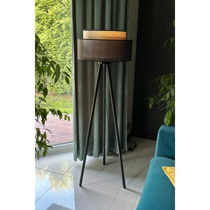 Duolla - Stehleuchte WOOD BOHO 1xE27/15W/230V d 45 cm schwarz/beige