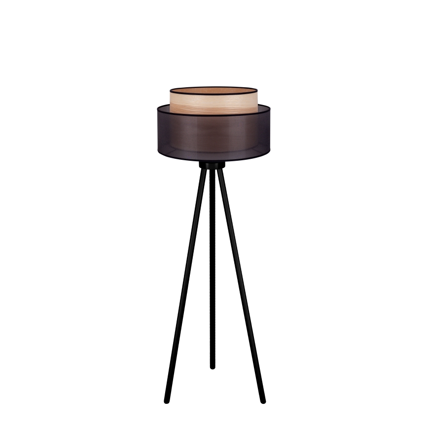 Duolla - Stehleuchte WOOD BOHO 1xE27/15W/230V d 45 cm schwarz/beige