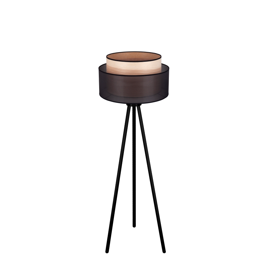Duolla - Stehleuchte WOOD BOHO 1xE27/15W/230V d 45 cm schwarz/beige