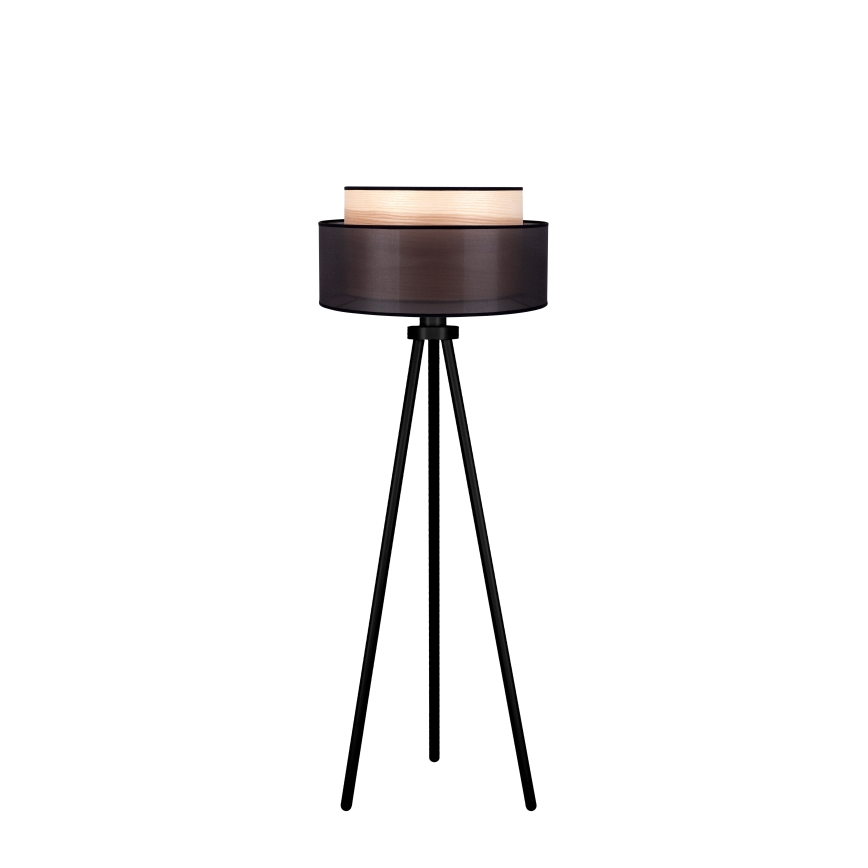 Duolla - Stehleuchte WOOD BOHO 1xE27/15W/230V d 45 cm schwarz/beige