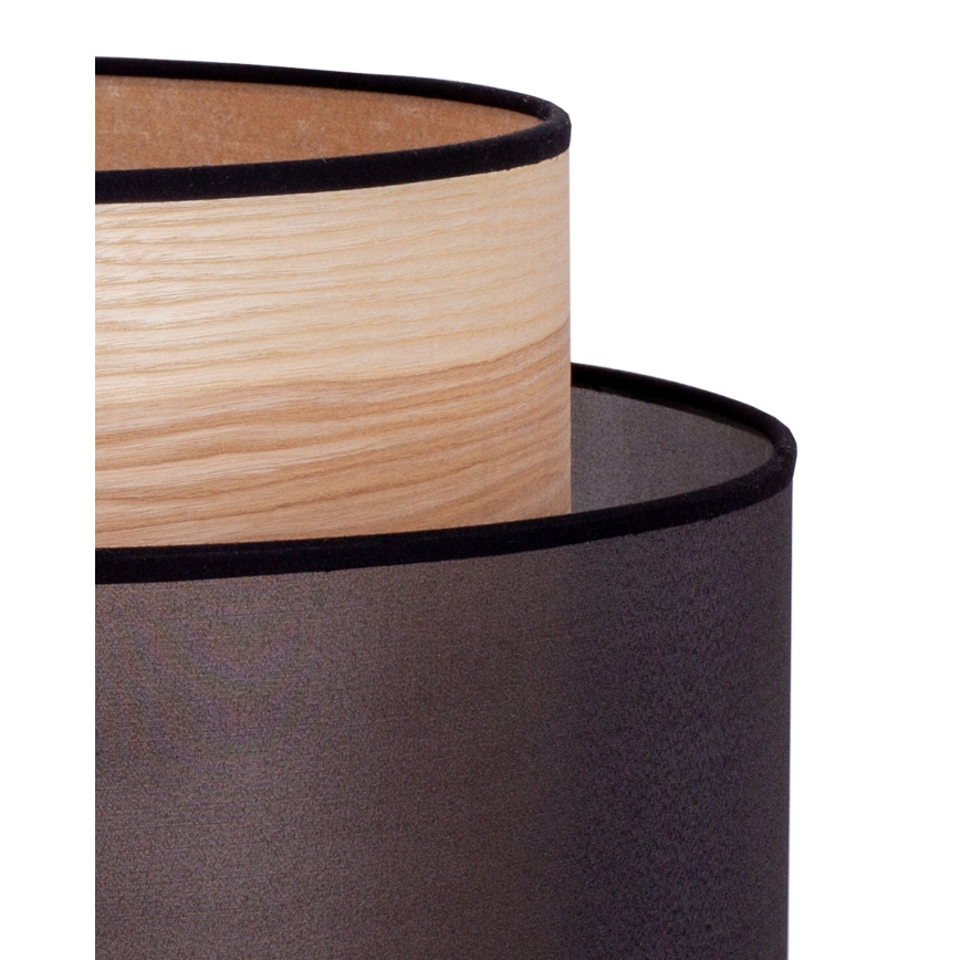 Duolla - Stehleuchte WOOD BOHO 1xE27/15W/230V d 45 cm schwarz/beige