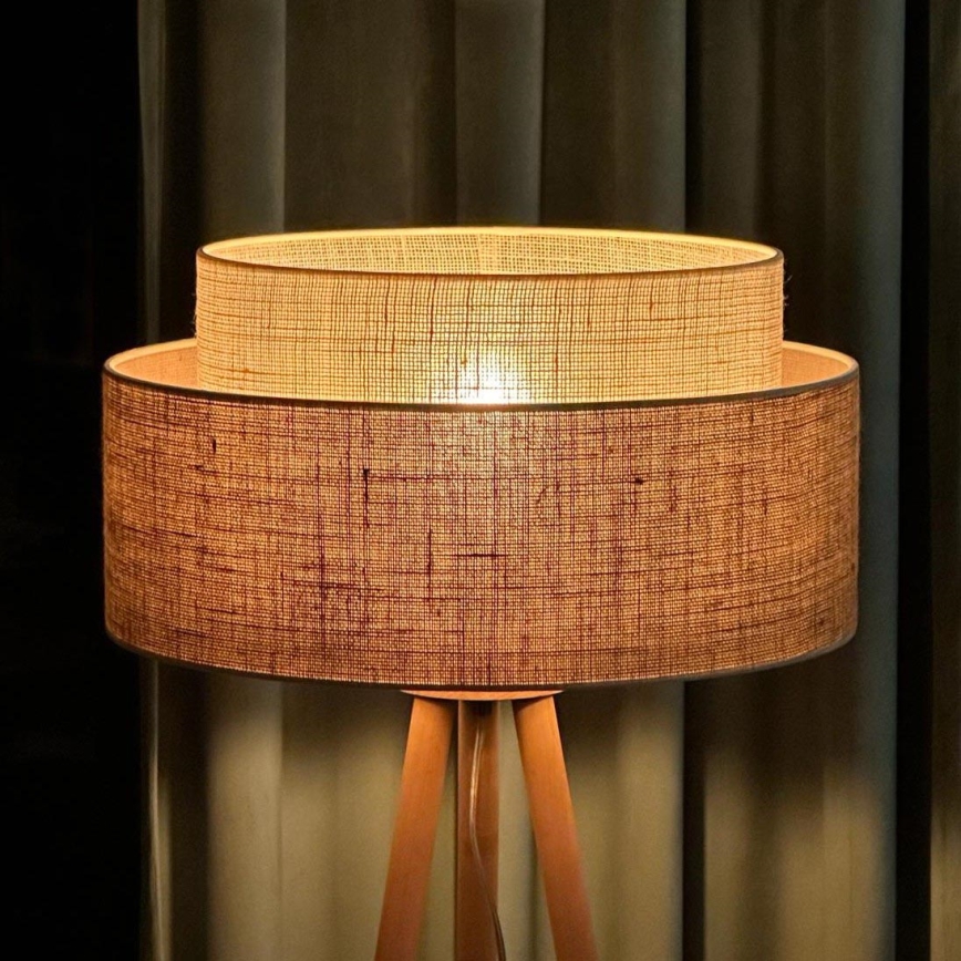 Duolla - Stehleuchte YUTE BOHO 1xE27/15W/230V d 45 cm braun/cremefarben