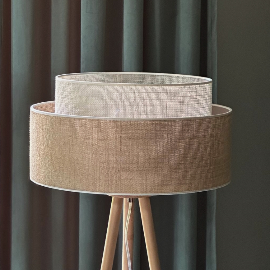 Duolla - Stehleuchte YUTE BOHO 1xE27/15W/230V d 45 cm braun/cremefarben