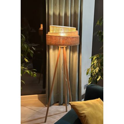 Duolla - Stehleuchte YUTE TRIO 1xE27/15W/230V d 45 cm braun/grau/beige