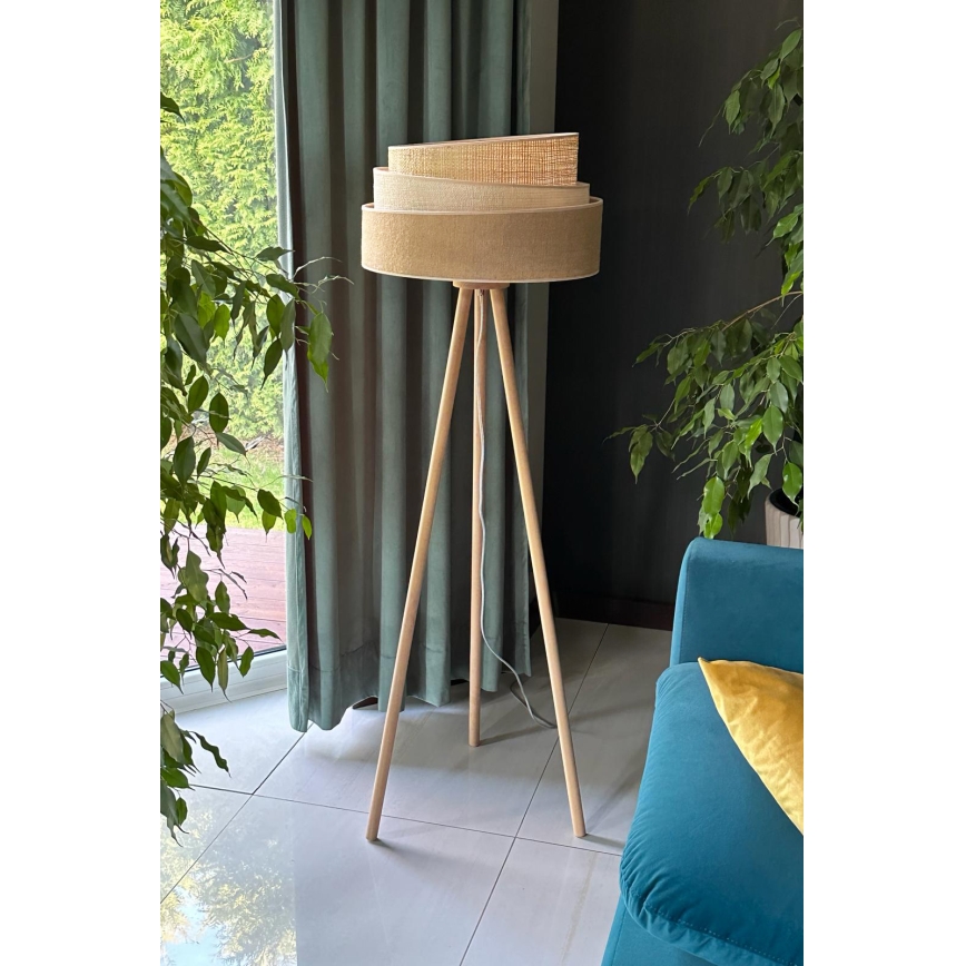 Duolla - Stehleuchte YUTE TRIO 1xE27/15W/230V d 45 cm braun/grau/beige