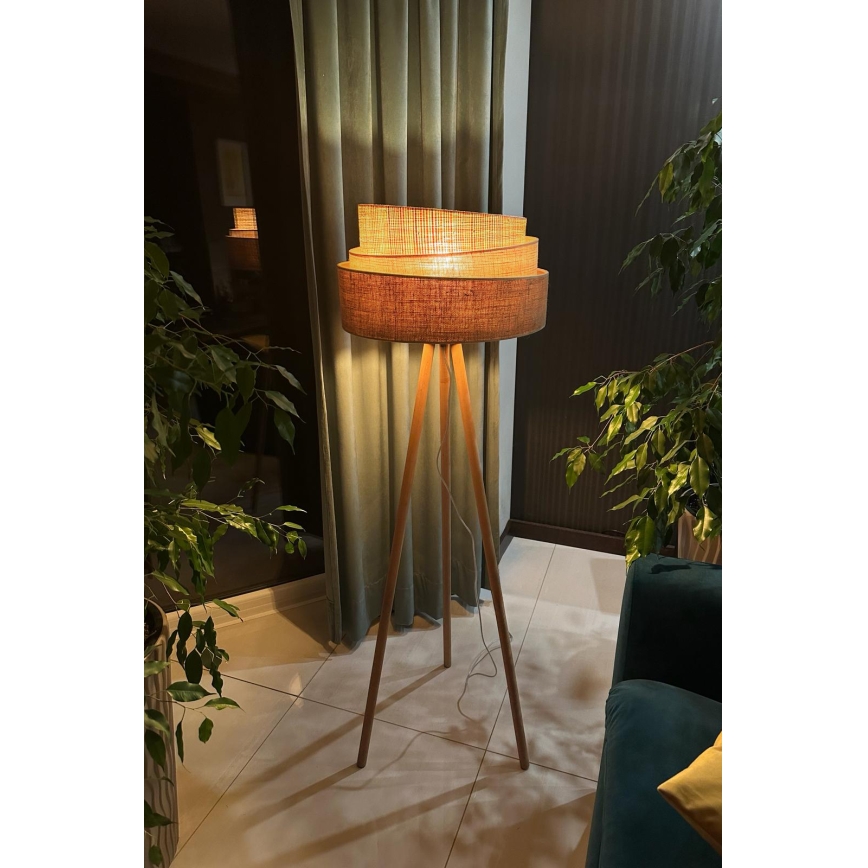 Duolla - Stehleuchte YUTE TRIO 1xE27/15W/230V d 45 cm braun/grau/beige