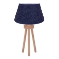 Duolla - Tischleuchte BOUCLE 1xE27/15W/230V d 28 cm blau/Holz
