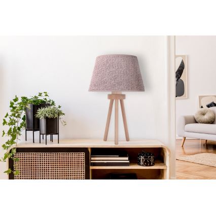 Duolla - Tischleuchte BOUCLE 1xE27/15W/230V d 28 cm braun/Holz