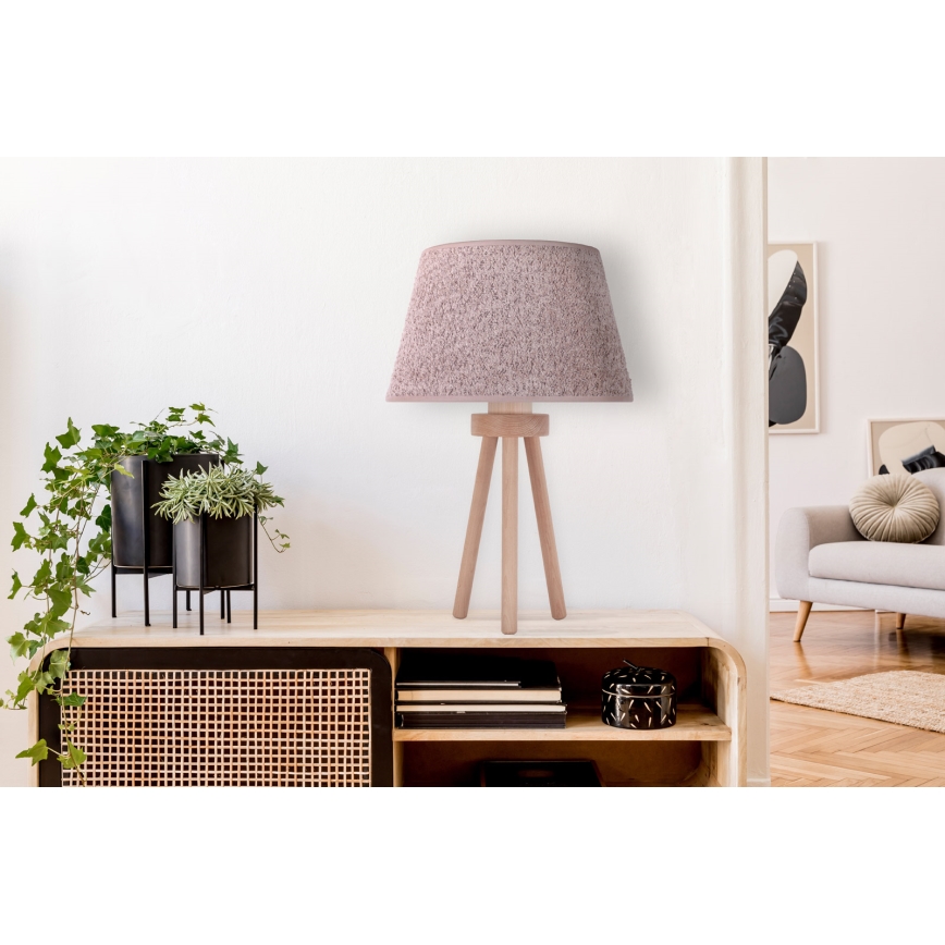Duolla - Tischleuchte BOUCLE 1xE27/15W/230V d 28 cm braun/Holz