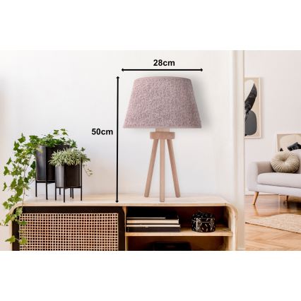Duolla - Tischleuchte BOUCLE 1xE27/15W/230V d 28 cm braun/Holz