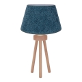 Duolla - Tischleuchte BOUCLE 1xE27/15W/230V d 28 cm türkisfarben/Holz