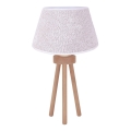 Duolla - Tischleuchte BOUCLE 1xE27/15W/230V d 28 cm weiß/Holz