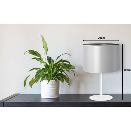 Duolla - Tischleuchte CANNES 1xE14/15W/230V d 20 cm silbern/weiß