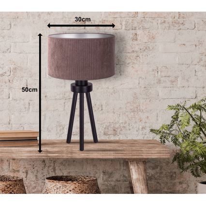 Duolla - Tischleuchte LYON 1xE27/15W/230V d 30 cm braun