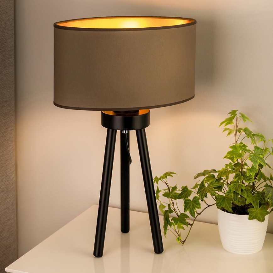 Duolla - Tischleuchte OVAL VEGAN 1xE27/15W/230V d 30 cm beige