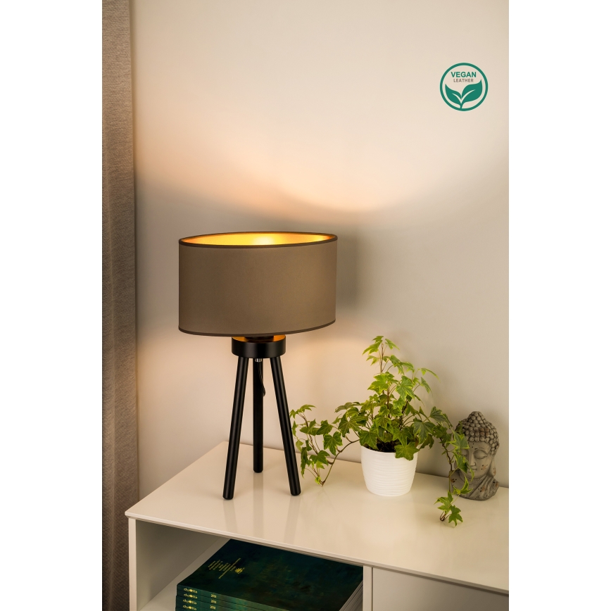 Duolla - Tischleuchte OVAL VEGAN 1xE27/15W/230V d 30 cm beige