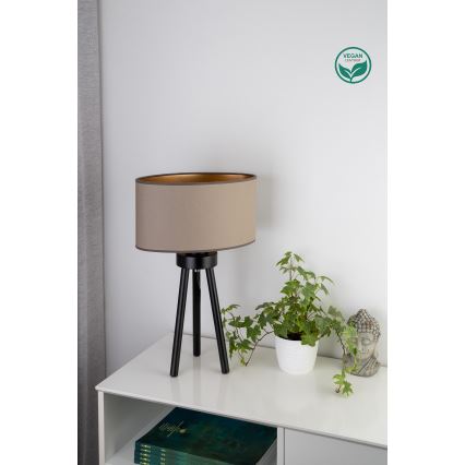 Duolla - Tischleuchte OVAL VEGAN 1xE27/15W/230V d 30 cm beige