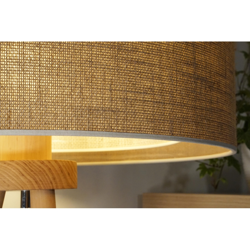 Duolla - Tischleuchte YUTE BOHO 1xE27/15W/230V d 25 cm braun/cremefarben