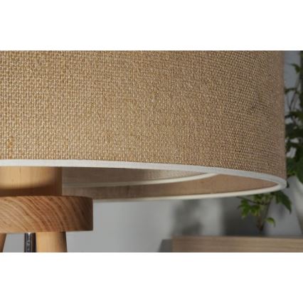 Duolla - Tischleuchte YUTE BOHO 1xE27/15W/230V d 25 cm braun/cremefarben
