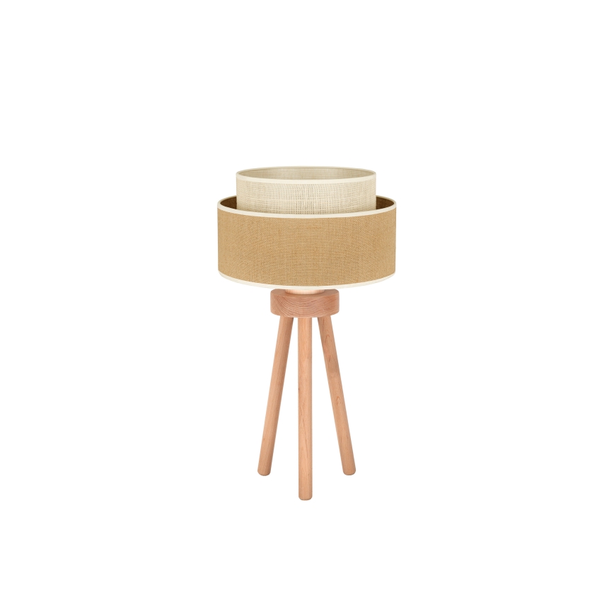 Duolla - Tischleuchte YUTE BOHO 1xE27/15W/230V d 25 cm braun/cremefarben