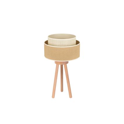 Duolla - Tischleuchte YUTE BOHO 1xE27/15W/230V d 25 cm braun/cremefarben
