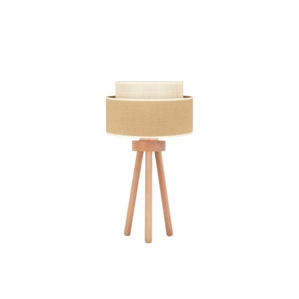 Duolla - Tischleuchte YUTE BOHO 1xE27/15W/230V d 25 cm braun/cremefarben
