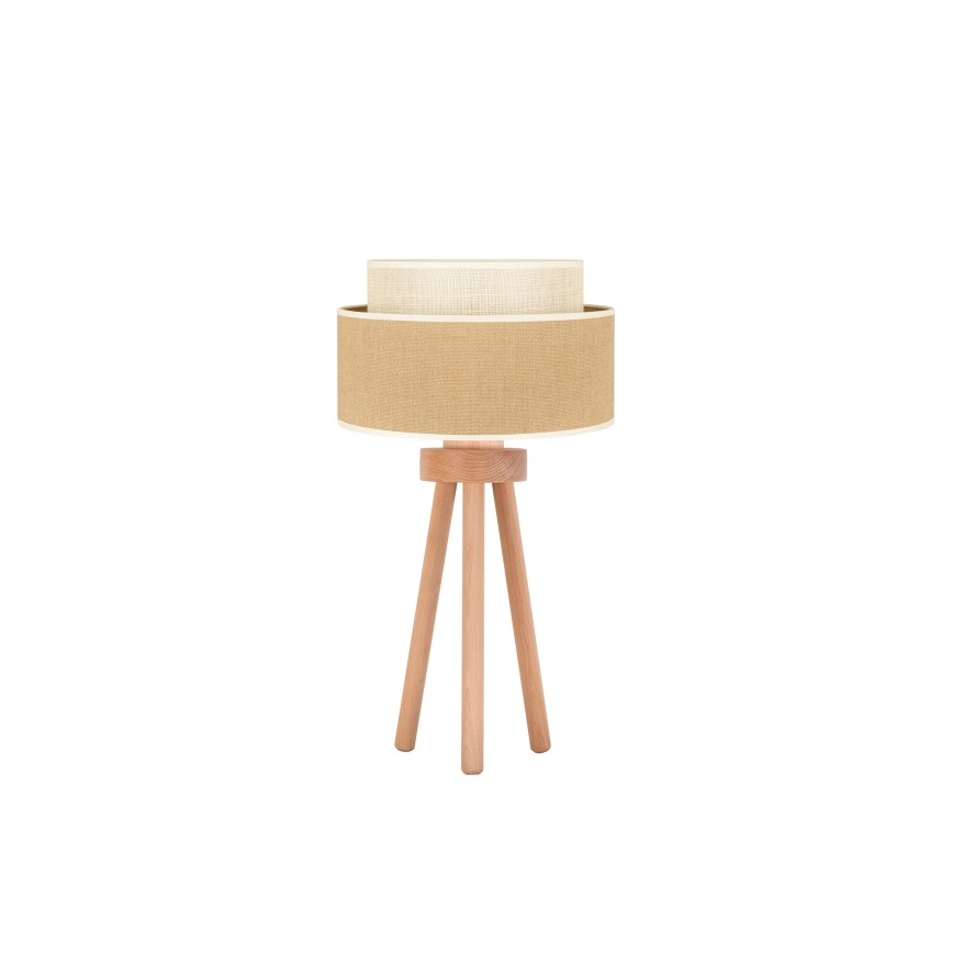 Duolla - Tischleuchte YUTE BOHO 1xE27/15W/230V d 25 cm braun/cremefarben