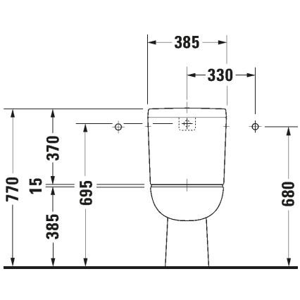 Duravit 21110100002 - Kombi-WC D-CODE Keramik / Hochglanzweiß