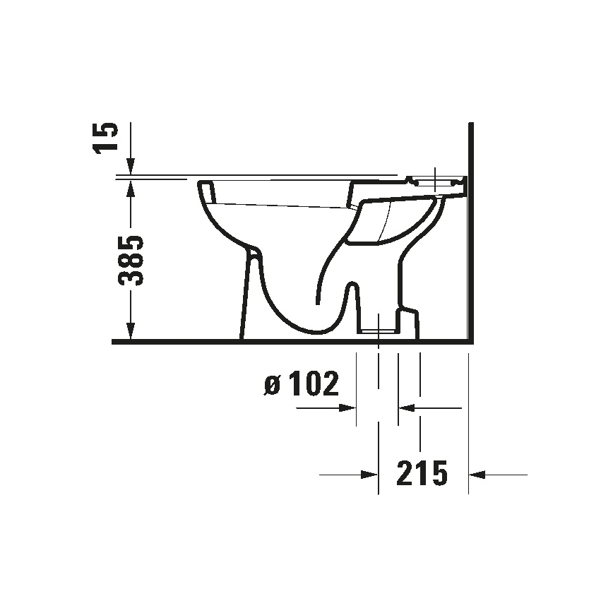 Duravit 21110100002 - WC-Kombi D-CODE Keramik / Hochglanzweiß