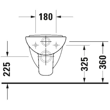 Duravit 22110900002 - Wand-WC D-CODE, Keramik, hochglänzend weiß