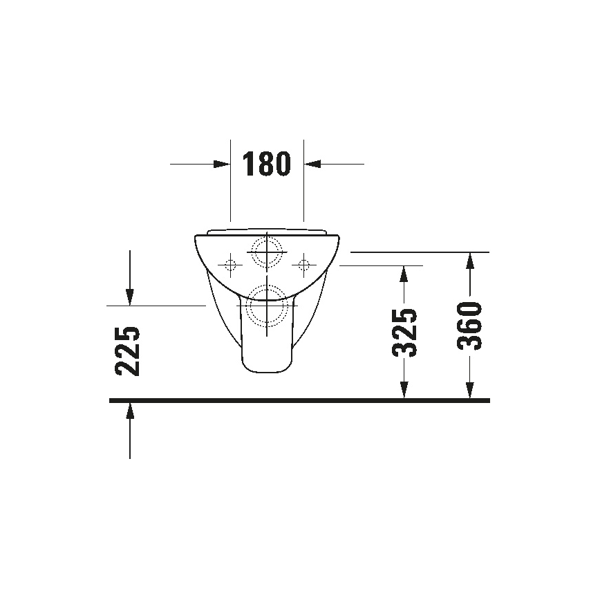 Duravit 22110900002 - Wand-WC D-CODE, Keramik, hochglänzend weiß