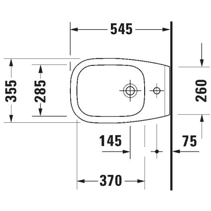 Duravit 22571500002 - Wandhängendes Bidet D-CODE Keramik/glänzend weiß